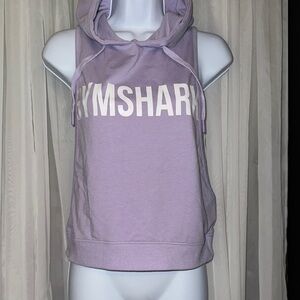 Gymshark Purple Sleeveless Hooded Crop Sweatshirt